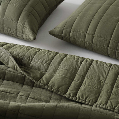 Washed European Linen Quilted Sham Set - Last Call