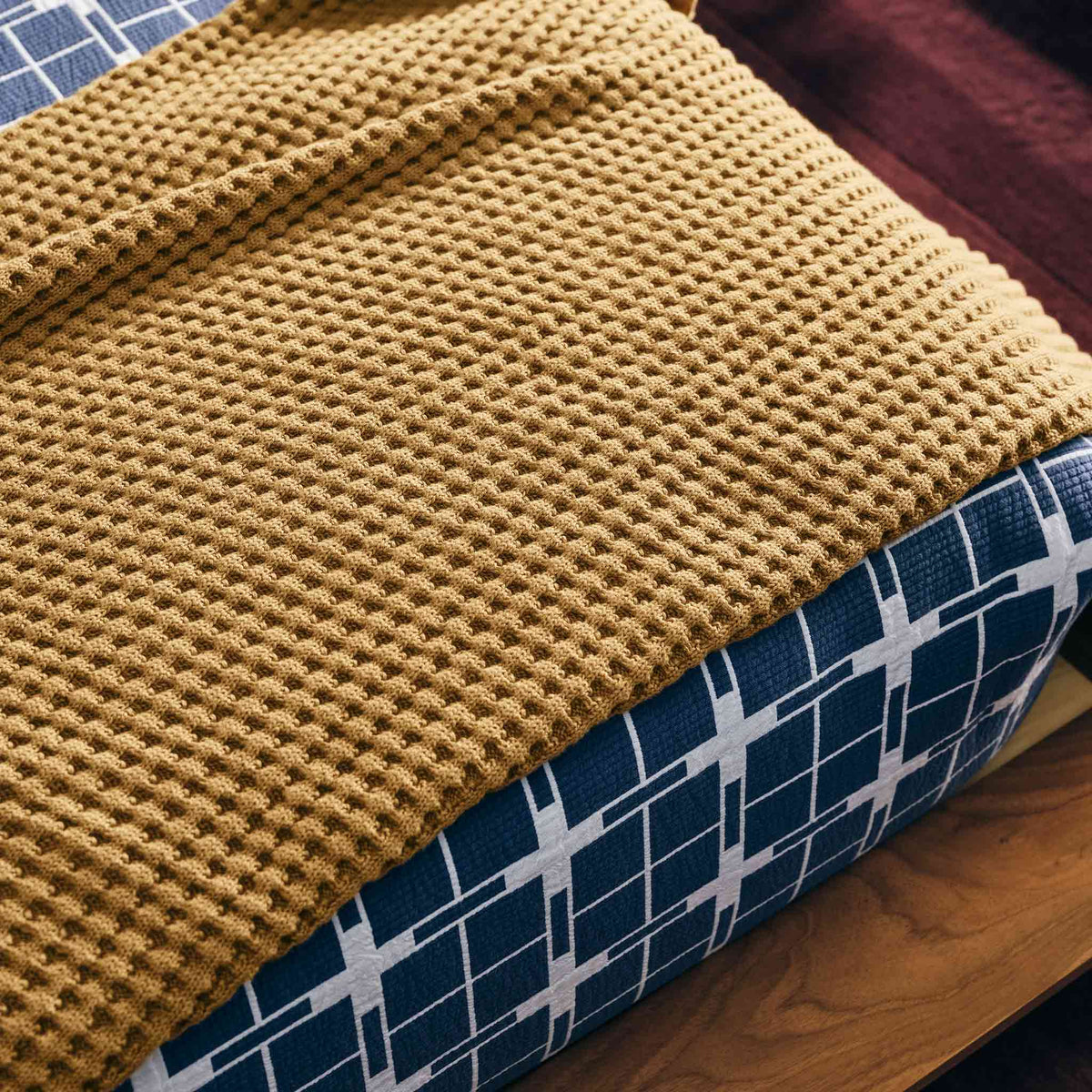 Chunky Waffle Knit Throw Blanket
