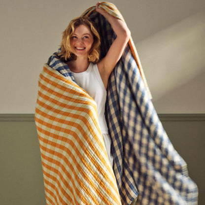 Breezeweave Cotton Gingham Bed Blanket - Last Call