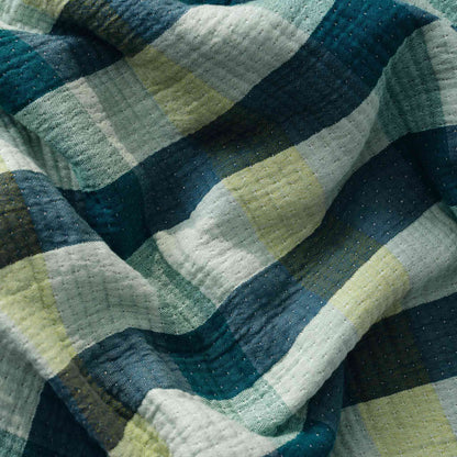 Sunwashed Check Bed Blanket